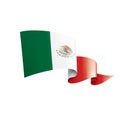 Mexican flag, vector illustration on a white background Royalty Free Stock Photo