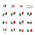 Mexican flag, vector illustration on a white background Royalty Free Stock Photo