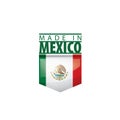 Mexican flag, vector illustration on a white background Royalty Free Stock Photo