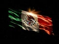 Mexican flag waving in the wind Royalty Free Stock Photo