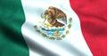 Mexican flag waving in the wind isolated Mexico Royalty Free Stock Photo