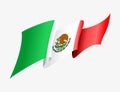 Mexican flag wavy abstract background. Vector illustration. Royalty Free Stock Photo