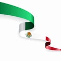 Mexican flag wavy abstract background. Vector illustration. Royalty Free Stock Photo