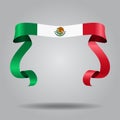 Mexican flag wavy ribbon background. Vector illustration. Royalty Free Stock Photo