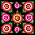 Mexican floral embroidery seamless pattern, colorful native flowers folk fashion design. Embroidered Traditional Textile Style