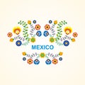 Mexican ethnic flower frame - border design Royalty Free Stock Photo
