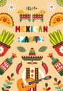 Mexican folk card invitation.