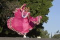 Mexican folk dancer with traditional costume