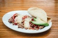 Mexican food, Alambre is made with Beef, onion, bacon, chili, cheese and tortillas in Mexico