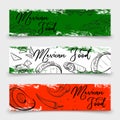 Mexican food banners design with sketch dishes Royalty Free Stock Photo