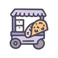 mexican food cart color vector doodle simple icon Royalty Free Stock Photo