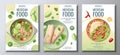 Mexican food flyer set on a green background. Tamales, tacos, lime soup. Banner, menu, poster, advertisement of traditional