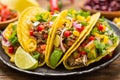 Mexican food - fresh tacos with ground meat Royalty Free Stock Photo