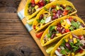 Mexican food - fresh tacos with ground meat