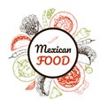 Mexican food hand drawn design. Vector illustration in sketch style Royalty Free Stock Photo