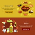 Mexican Food Horizontal Banners Royalty Free Stock Photo