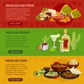 Mexican Food 3 Horizontal Banners Set