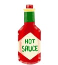 Mexican food hot sauce seasoning in bottle tobasco hand drawn doodle illustration