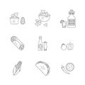 Mexican food icons Royalty Free Stock Photo