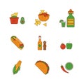 Mexican food icons Royalty Free Stock Photo