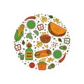 Mexican food icons Royalty Free Stock Photo