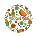 Mexican food icons Royalty Free Stock Photo