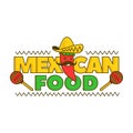 Mexican food logo for menu. Vector cartoon illustration. Isolated on white background. Mexico pepper Royalty Free Stock Photo