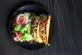 Mexican food Taco, meat  delicious , Ground Beef Tacos Shells with salad Royalty Free Stock Photo