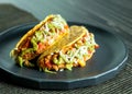 Mexican food Taco, meat  delicious , Ground Beef Tacos Shells with salad Royalty Free Stock Photo