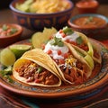 Mexican Food tacos with fills and meat