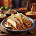 Mexican Food Tacos with fills and meat