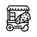 mexican food trade cart line vector doodle simple icon Royalty Free Stock Photo