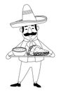 Mexican food and tradicional culture in black and white