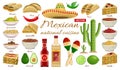 Mexican food vector cartoon set icon. Vector illustration spicy meal on white background. Isolated cartoon set icon Royalty Free Stock Photo