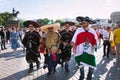 Mexican football fans on red Square in Moscow. Football world Cup Royalty Free Stock Photo