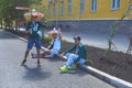 Mexican football fans on the streets of Samara