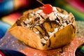 Mexican fried ice cream dessert