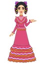 Mexican girl in an ancient dress.