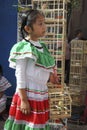 Mexican girl with birds Royalty Free Stock Photo