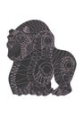 Mexican gorila hand drawn vector illustration