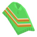 Mexican green clothes icon, isometric style