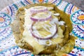 Mexican green enchiladas with melted cheese Royalty Free Stock Photo