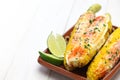 Mexican grilled corn, elote Royalty Free Stock Photo