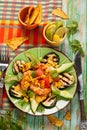Mexican Grilled Shrimp Salad Royalty Free Stock Photo