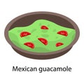 Mexican guacamole icon, isometric style