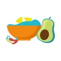 mexican guacamole illustration