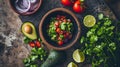 Mexican Guacamole Ingredients on Talavera Pottery