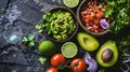 Mexican Guacamole Ingredients on Talavera Pottery