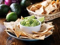 Mexican guacamole and tortilla chips