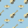 Mexican Guitar Seamless Pattern